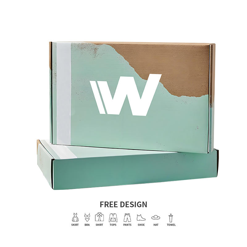 Teal Corrugated Clothing Packaging Boxes