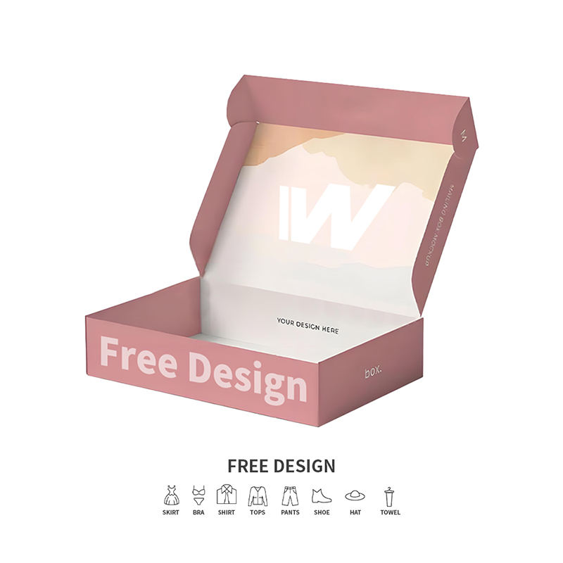 Soft Pink Corrugated Clothing Packaging Boxes