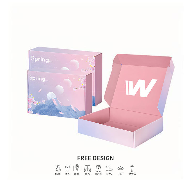 Pastel Gradient Corrugated Clothing Packaging Boxes