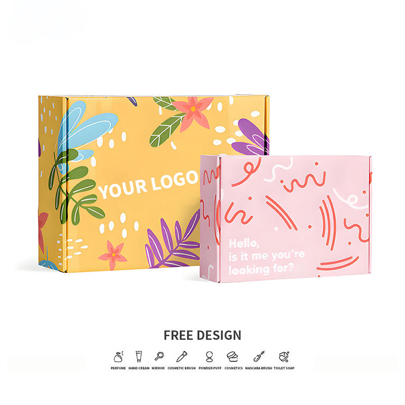 Makukulay na Kalikasan Corrugated Cosmetic Packaging Boxes