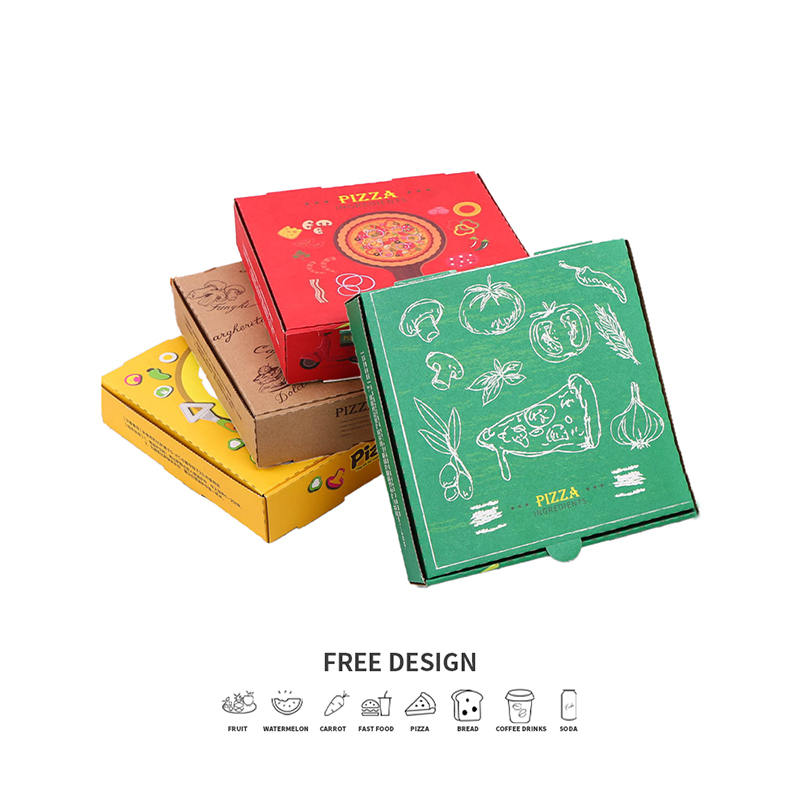 Corrugated Colorful Pizza Packaging Boxes
