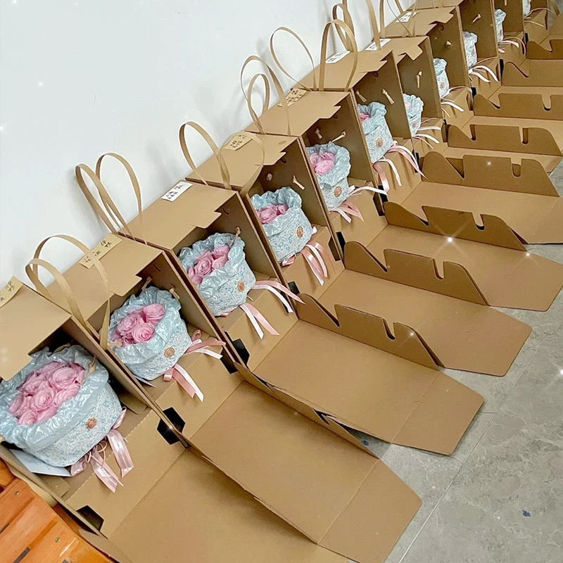 Uniform Brown Corrugated Flower Gift Box